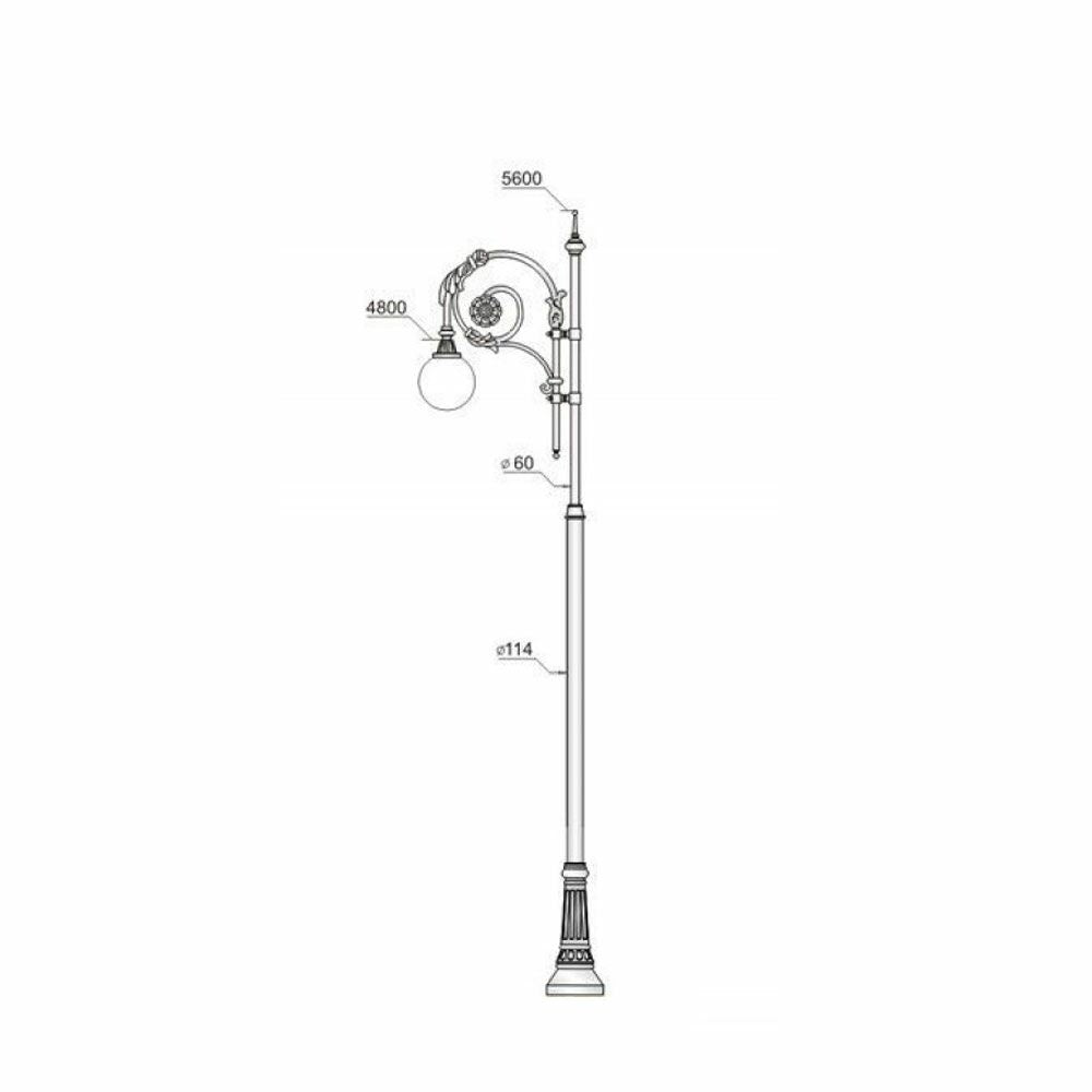  Straßenlaterne Aus Gusseisen Mit Schirmlampe - Hoch - Bente