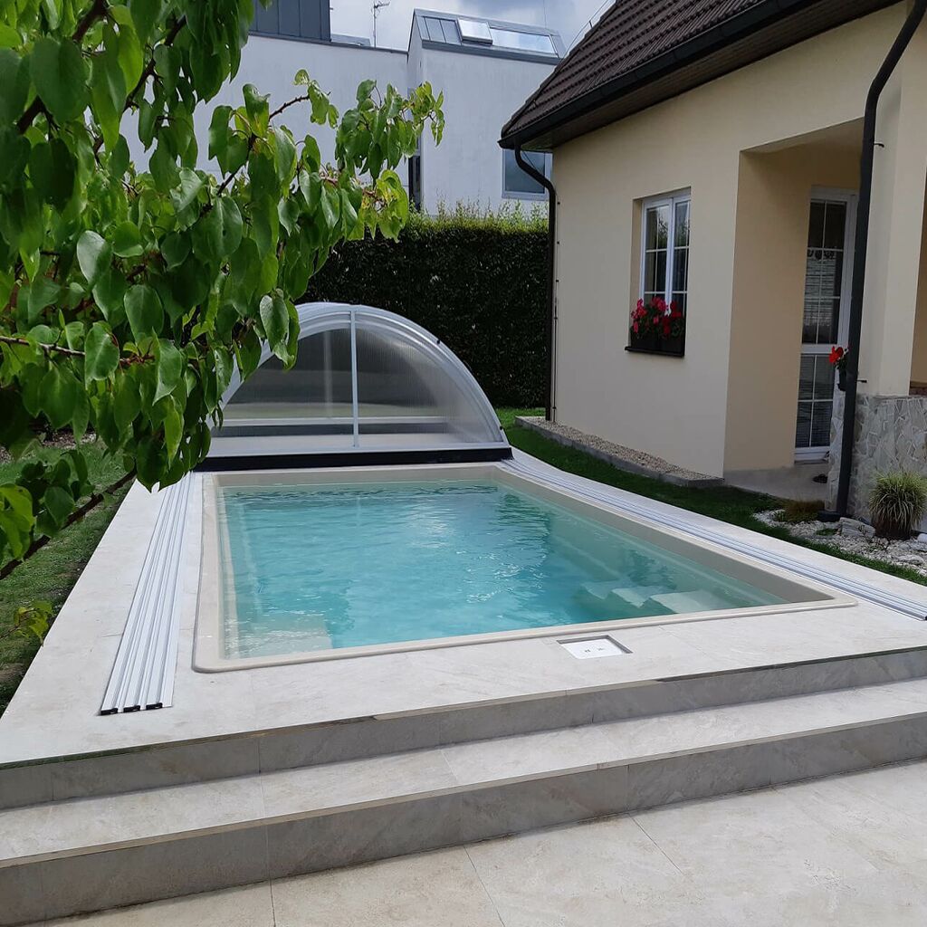 Swimming Pool Für Den Garten - 320x600cm - Mit 2 Treppen - Komplettset - Glas-Verbundbecken - Ahunui Türkis