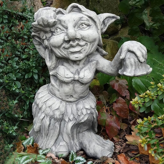  Tanzendes Trollmädchen Aus Steinguss - Gartenfigur - Elin