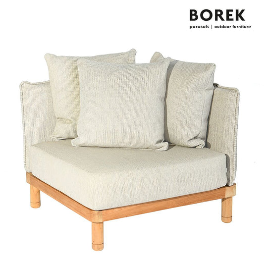  Teak Eckmodul Für Die Gartenlounge Inklusive Outdoor Kissen - Borek - Softline Eckmodul