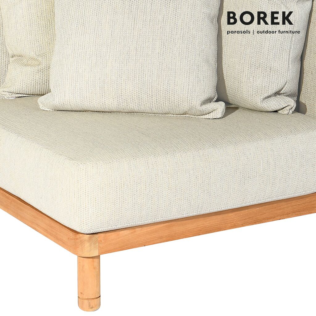  Teak Eckmodul Für Die Gartenlounge Inklusive Outdoor Kissen - Borek - Softline Eckmodul