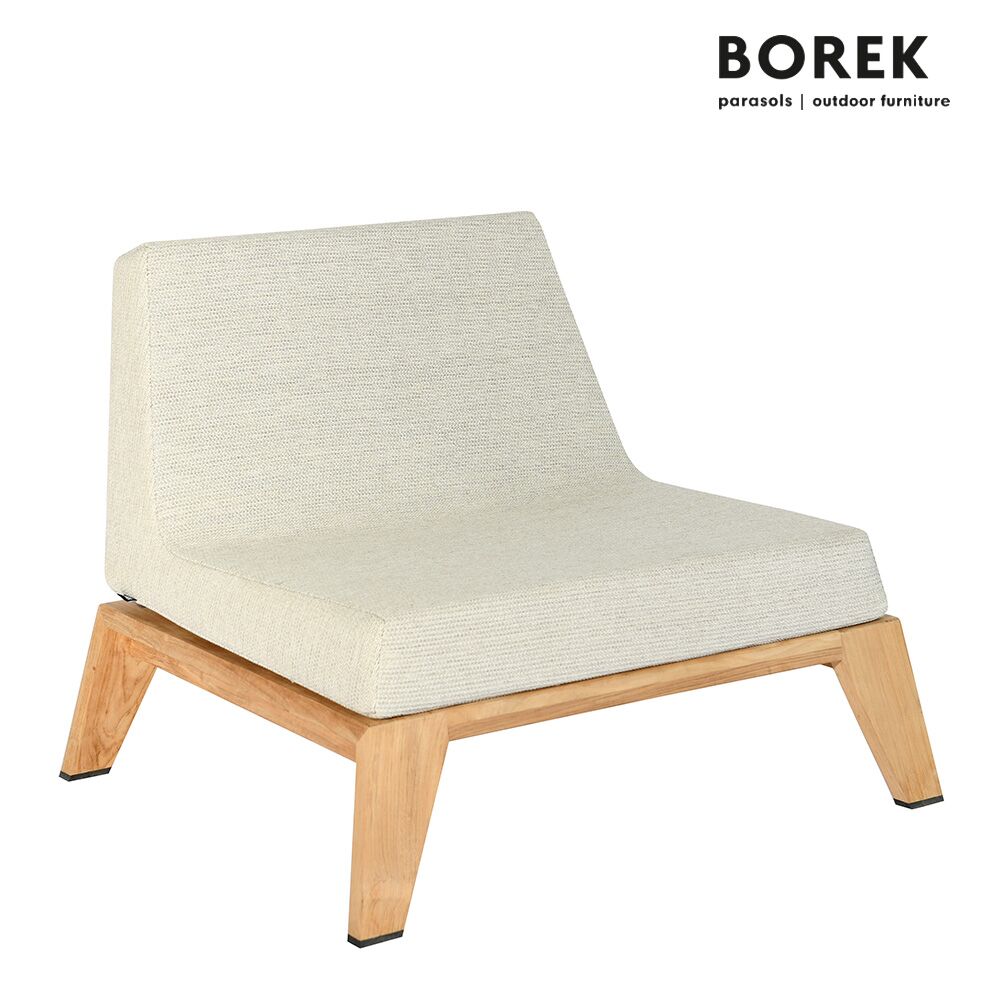  Teak Loungesessel Für Den Garten Mit Polster Und Rollen Von Borek - Hybrid Loungechair