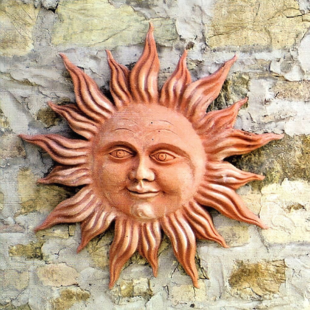  Terracotta Sonnen Relief Für Die Wand - Sole