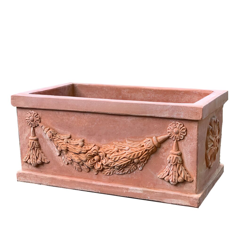  Terrakotta Pflanzkübel Mit Blumen Muster - Zoppo