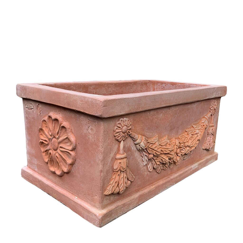  Terrakotta Pflanzkübel Mit Blumen Muster - Zoppo