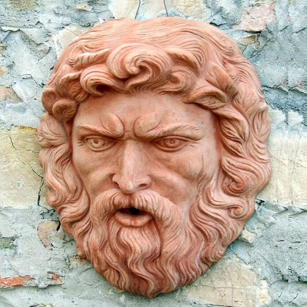 Terrakotta Wandrelief Zeus Kopf - Testa