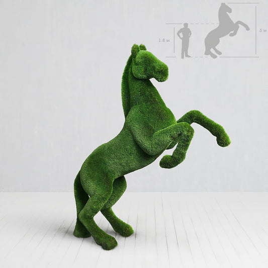  Topiary Garten Skulptur Steigendes Pferd - GFK & Kunstrasen - Priamo
