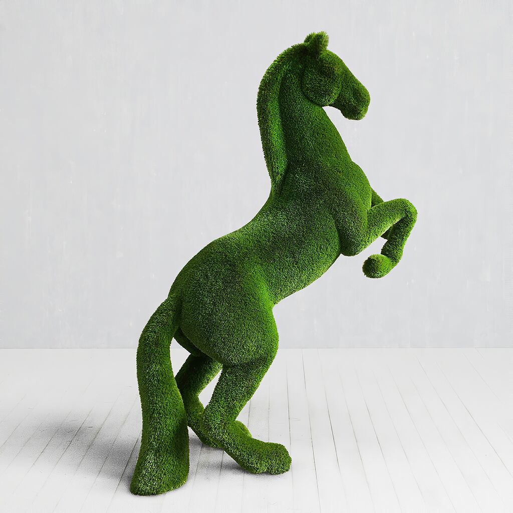  Topiary Garten Skulptur Steigendes Pferd - GFK & Kunstrasen - Priamo