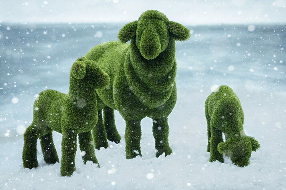  Topiary Gartenfigur Schaf - GFK & Kunstrasen - Sanora