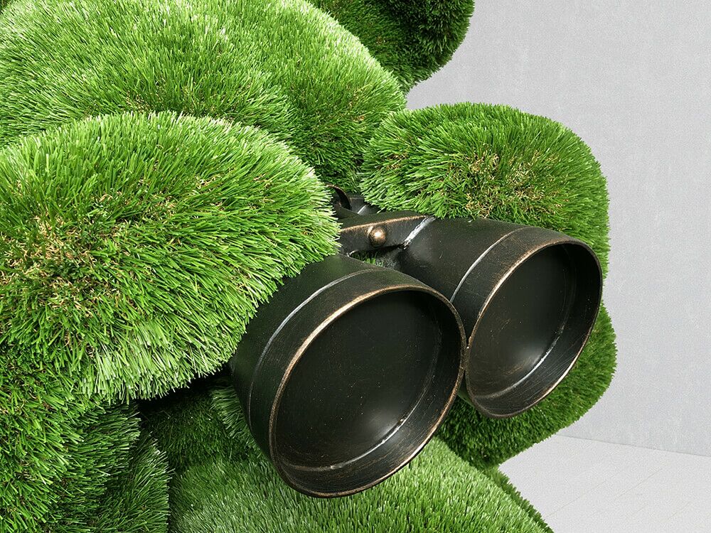  Topiary Gartenfigur Schweinchen Aus Metall, GFK & Kunstrasen - 3 Kleine Schweinchen
