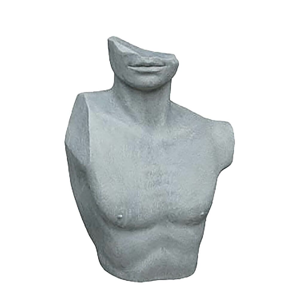  Torso Mann In Zement-Optik Aus Polystone - Uomo