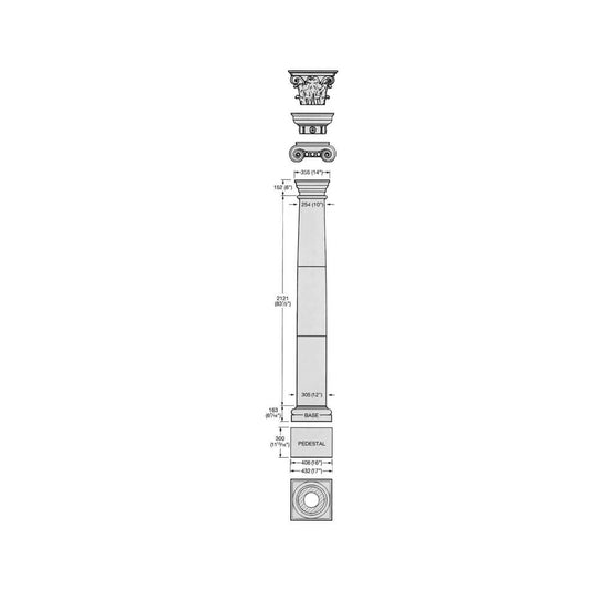  Toskanische Säule Aus Sandsteinguss Mit Kapitell - Damerham