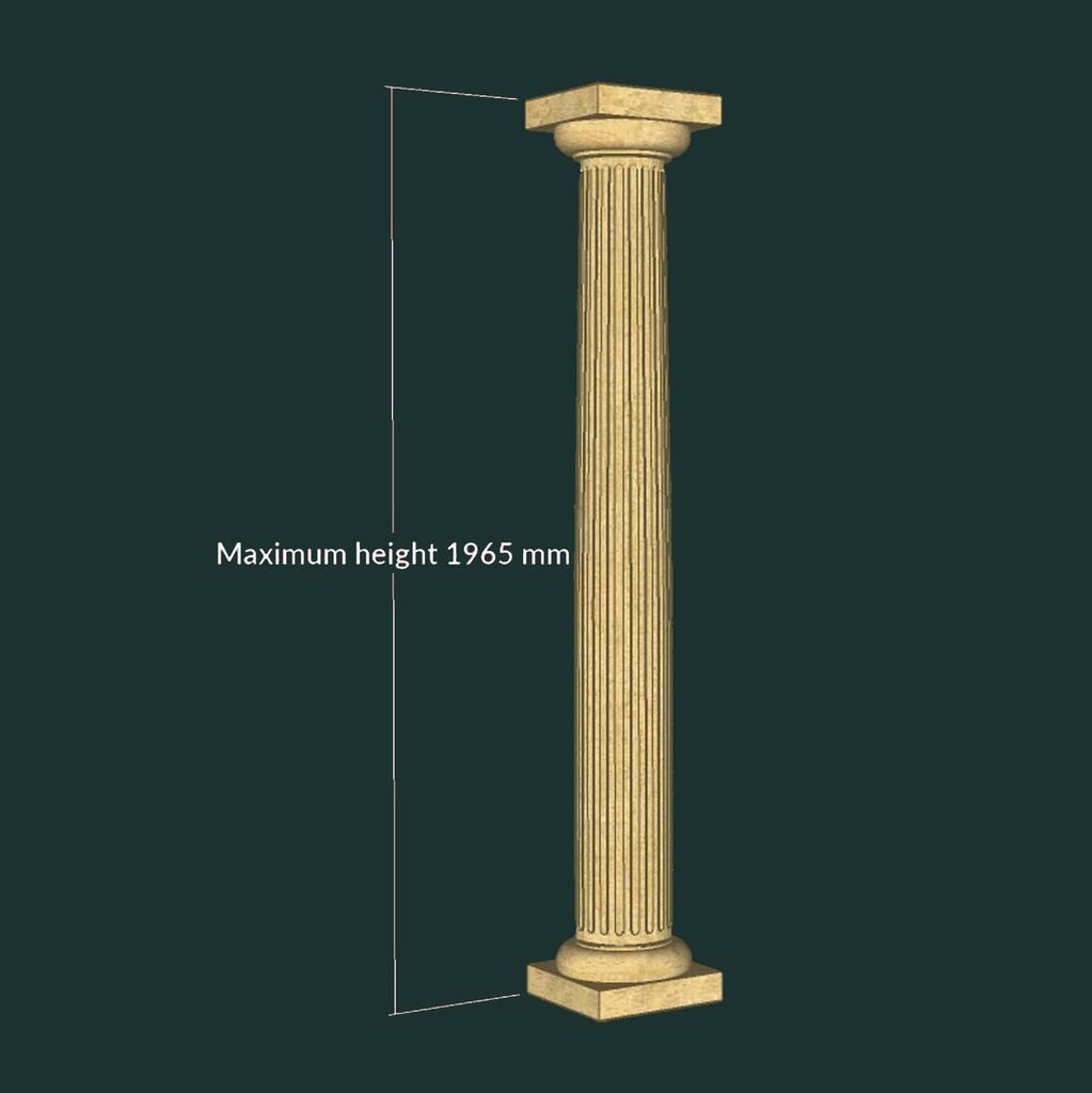  Toskanische Steinsäule Mit Geriffelter Oberfläche - Rund - Ipswich Fluted