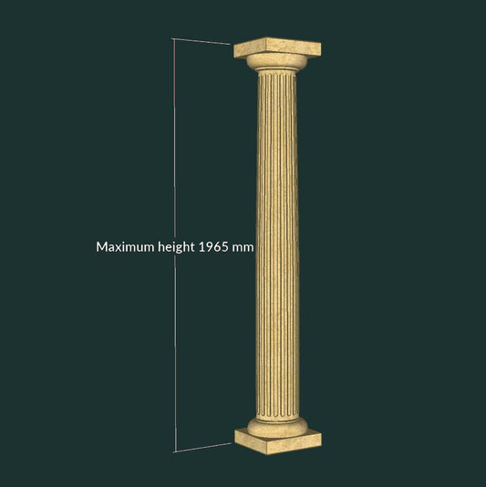  Toskanische Steinsäule Mit Geriffelter Oberfläche - Rund - Ipswich Fluted