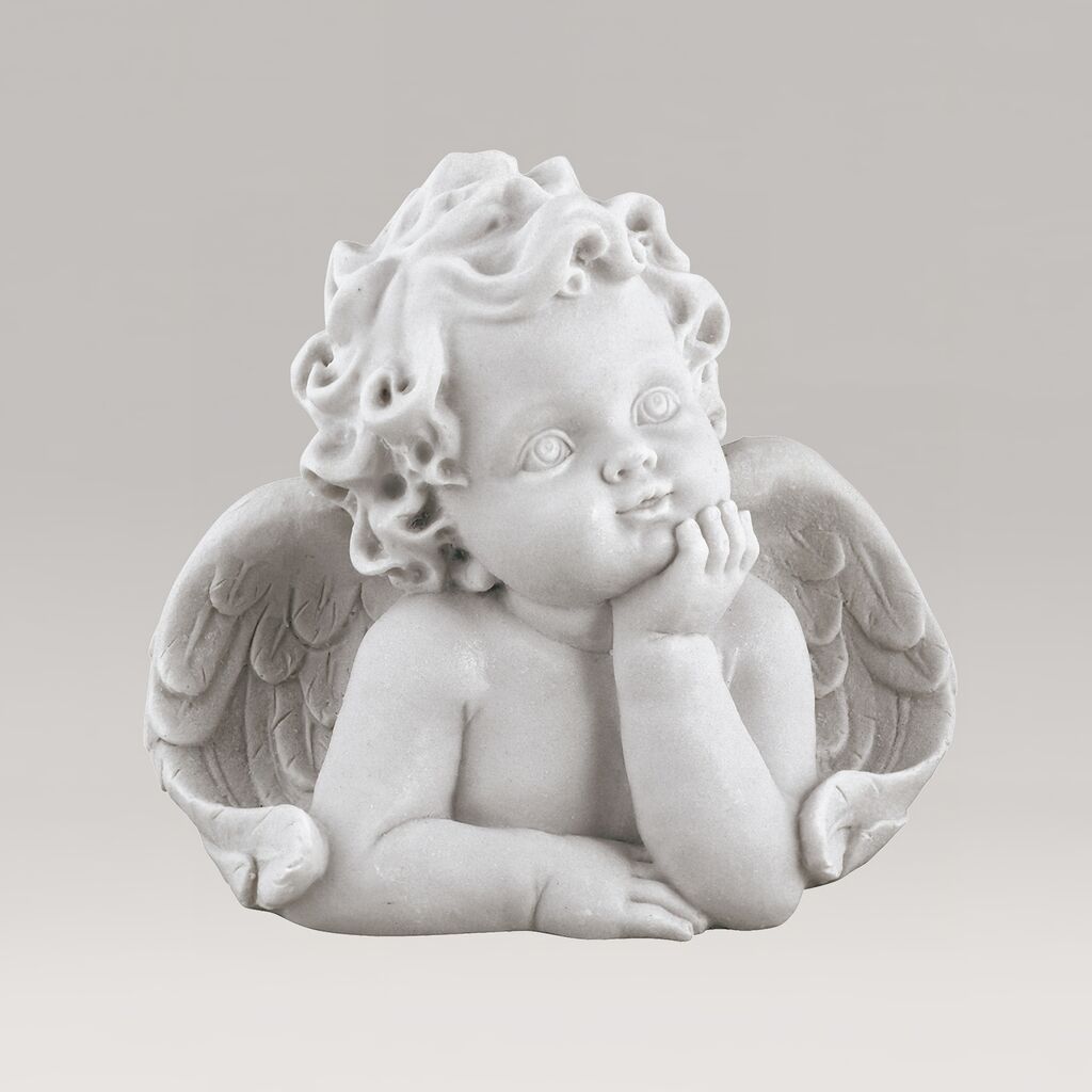  Träumende Engelsbüste Gartenfigur Aus Marmorguss - Davide
