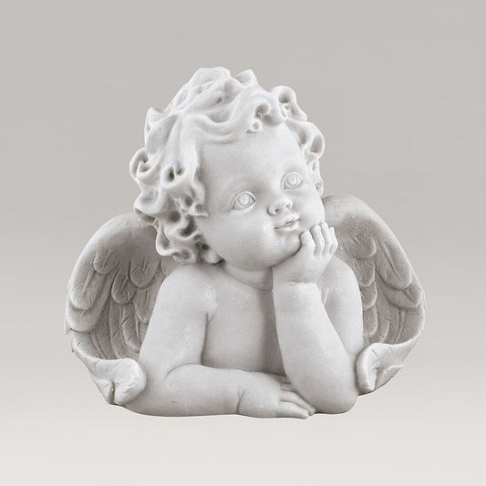  Träumende Engelsbüste Gartenfigur Aus Marmorguss - Davide