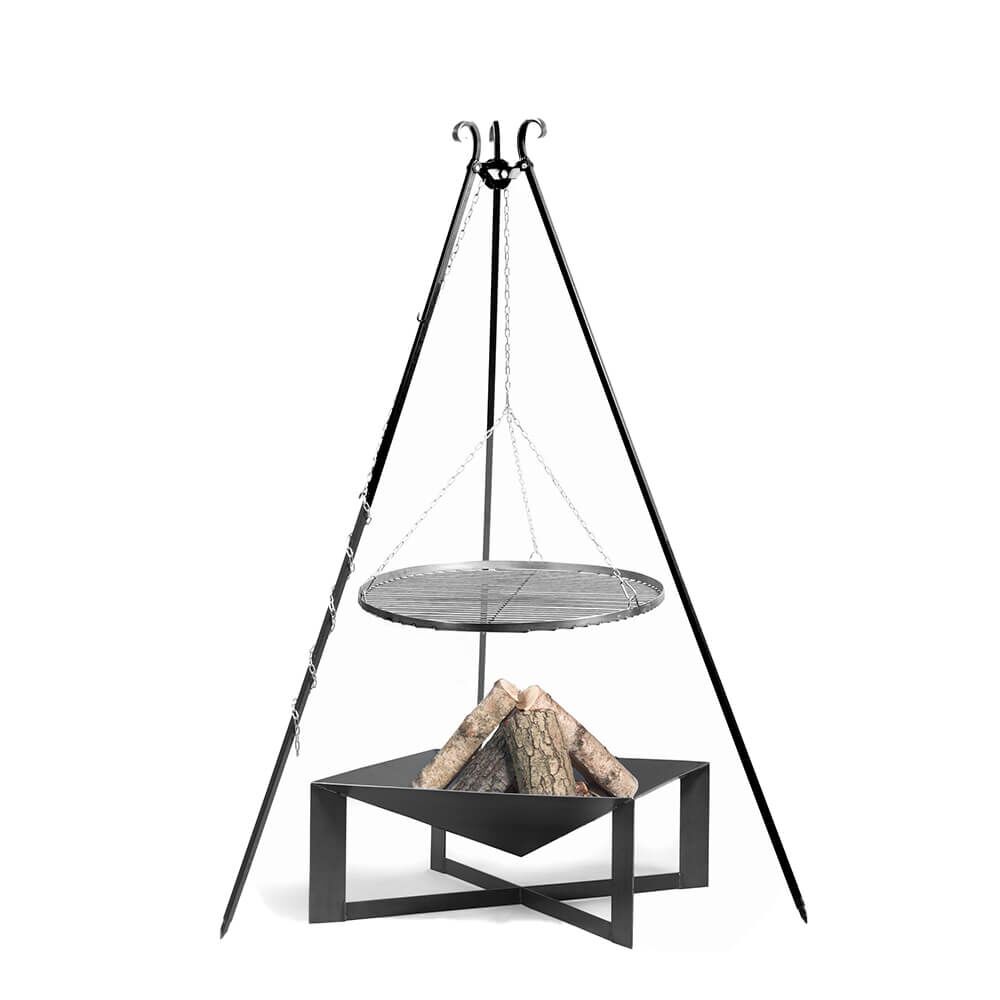  Tripod Gartengrill Und Eckige Feuerschale - Hochwertiges Set Für Draußen - Antas Gartengrill