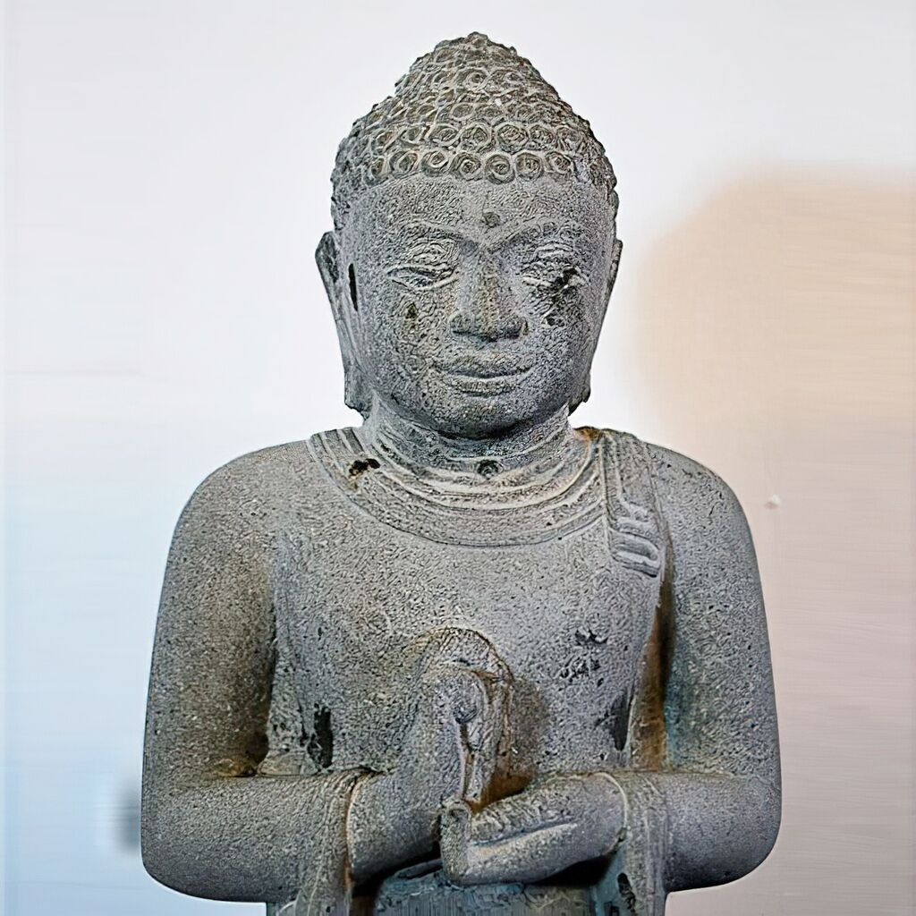  Unikat Buddha Statue Stehend Aus Stein