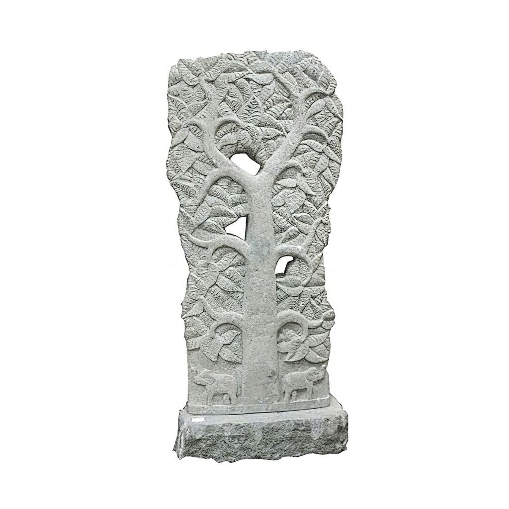  Unikat Gartendekoration Aus Stein Mit Baumrelief