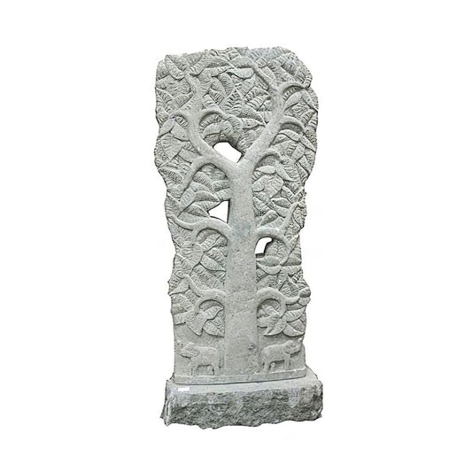  Unikat Gartendekoration Aus Stein Mit Baumrelief