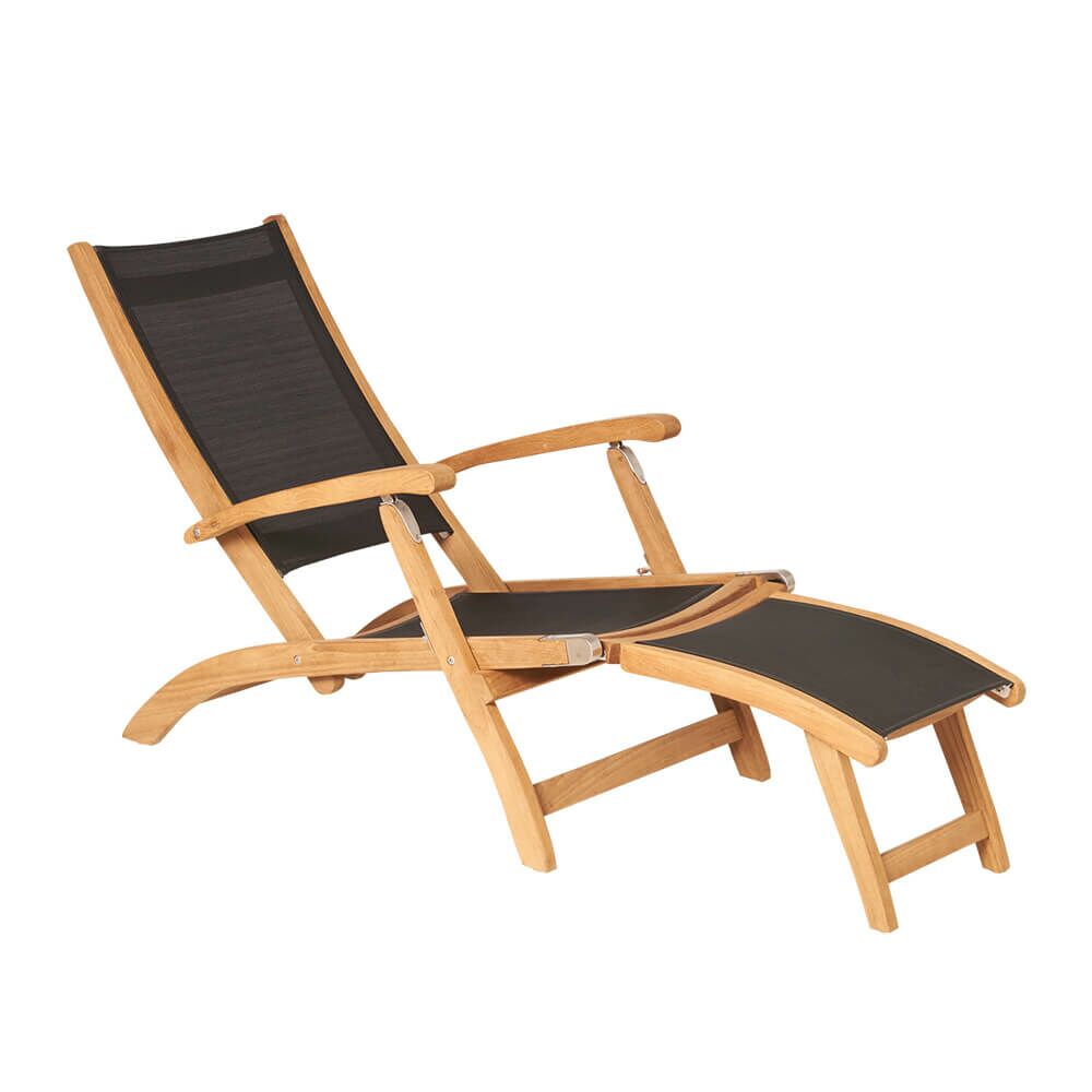  Verstellbare Sonnenliege Aus Teakholz & Textilene - Harriett Deckchair
