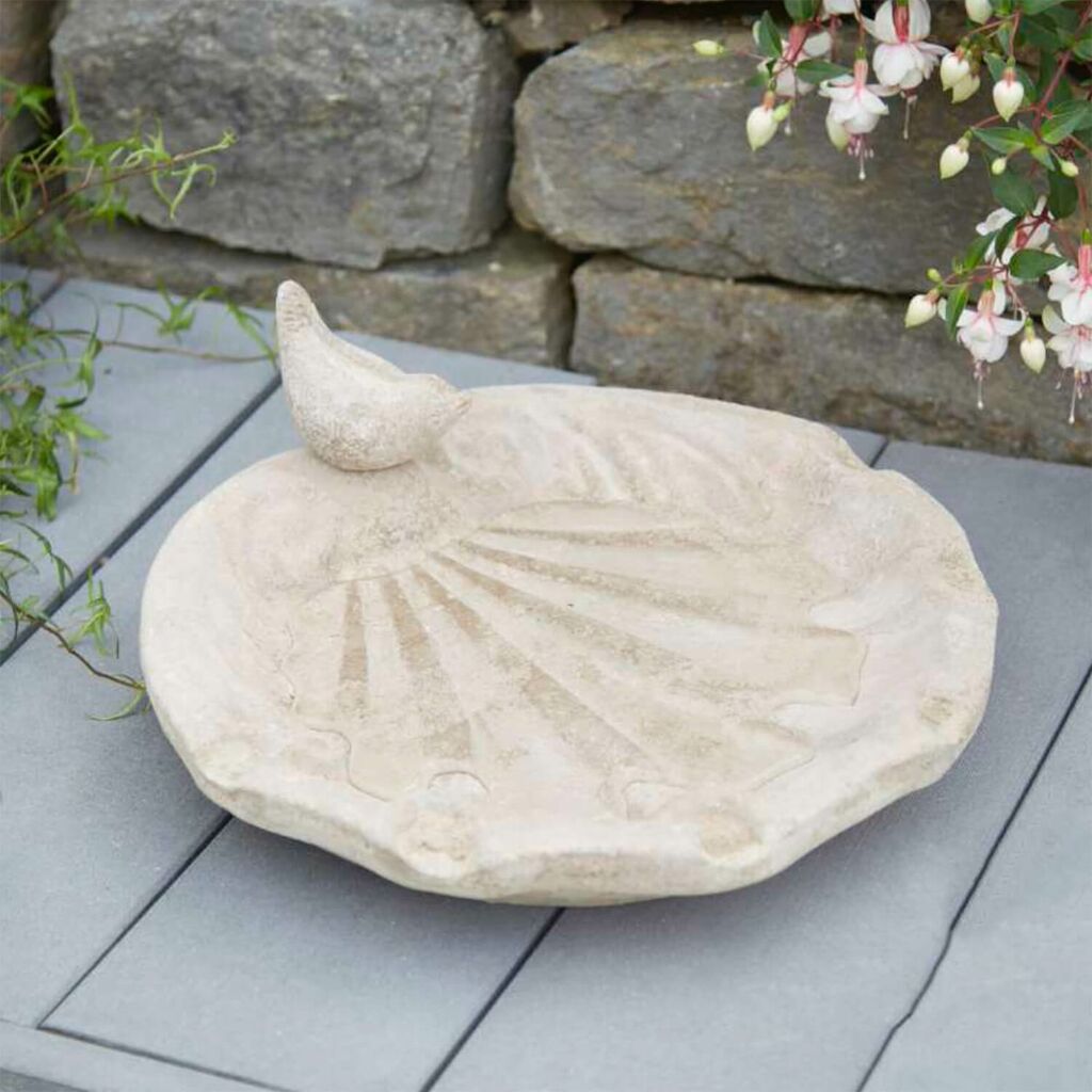  Vogelbad Mit Vogelfigur - Terrakotta - Antik Optik - Antik-Optik - Outdoor - Joula