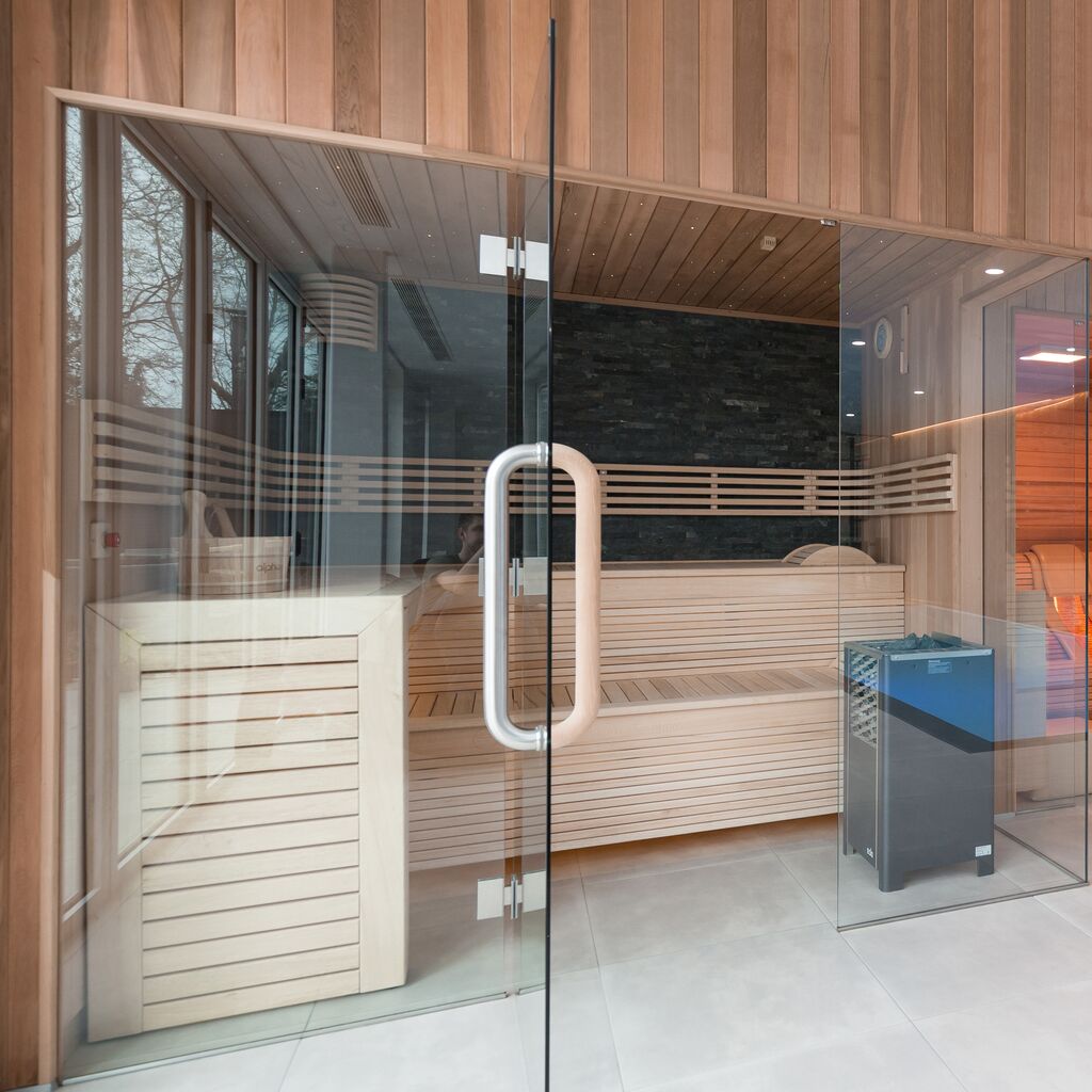  Vollausgestattete Indoor Sauna Aus Holz In Verschiedenen Größen Mit Glastür - Visal