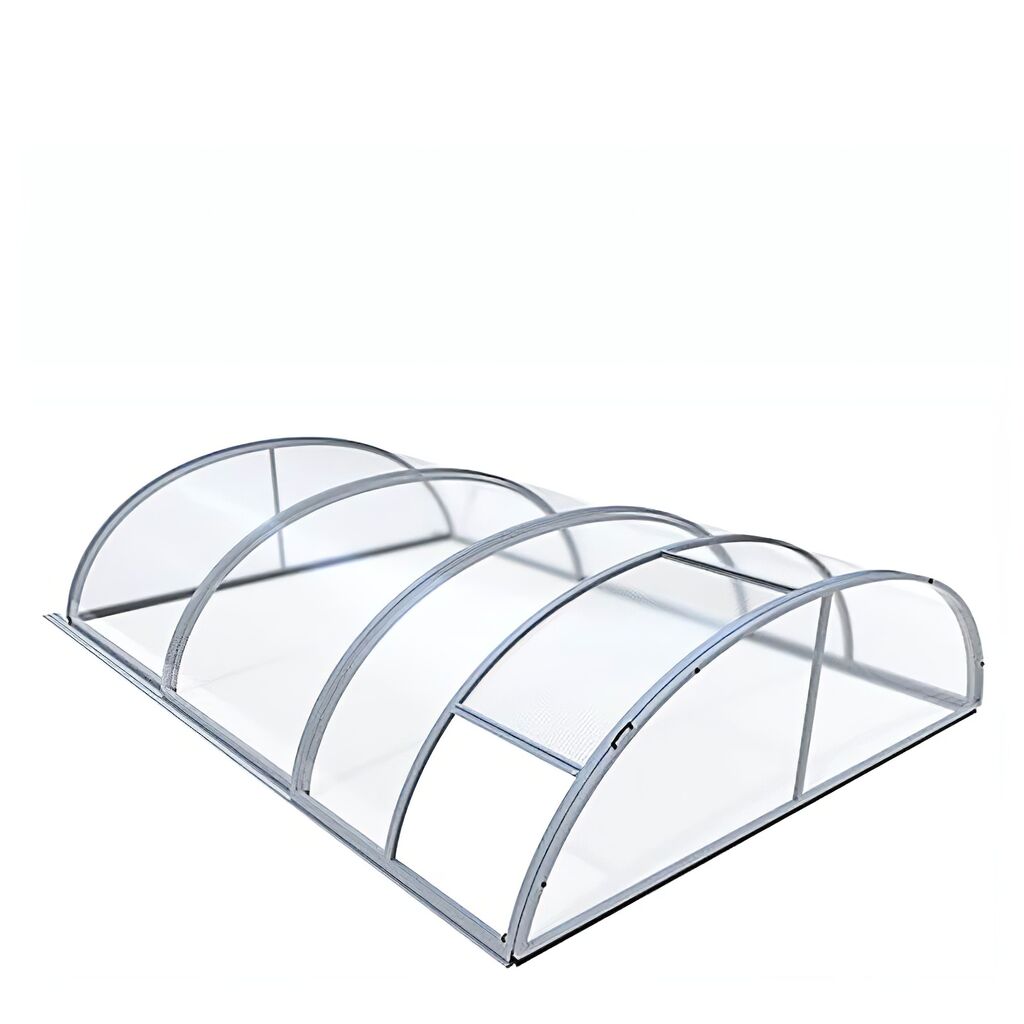  Vormontiertes Seriendach Für Pools - Rechteckig - Aluminium & Polycarbonat - Abschließbar - Serpentinit