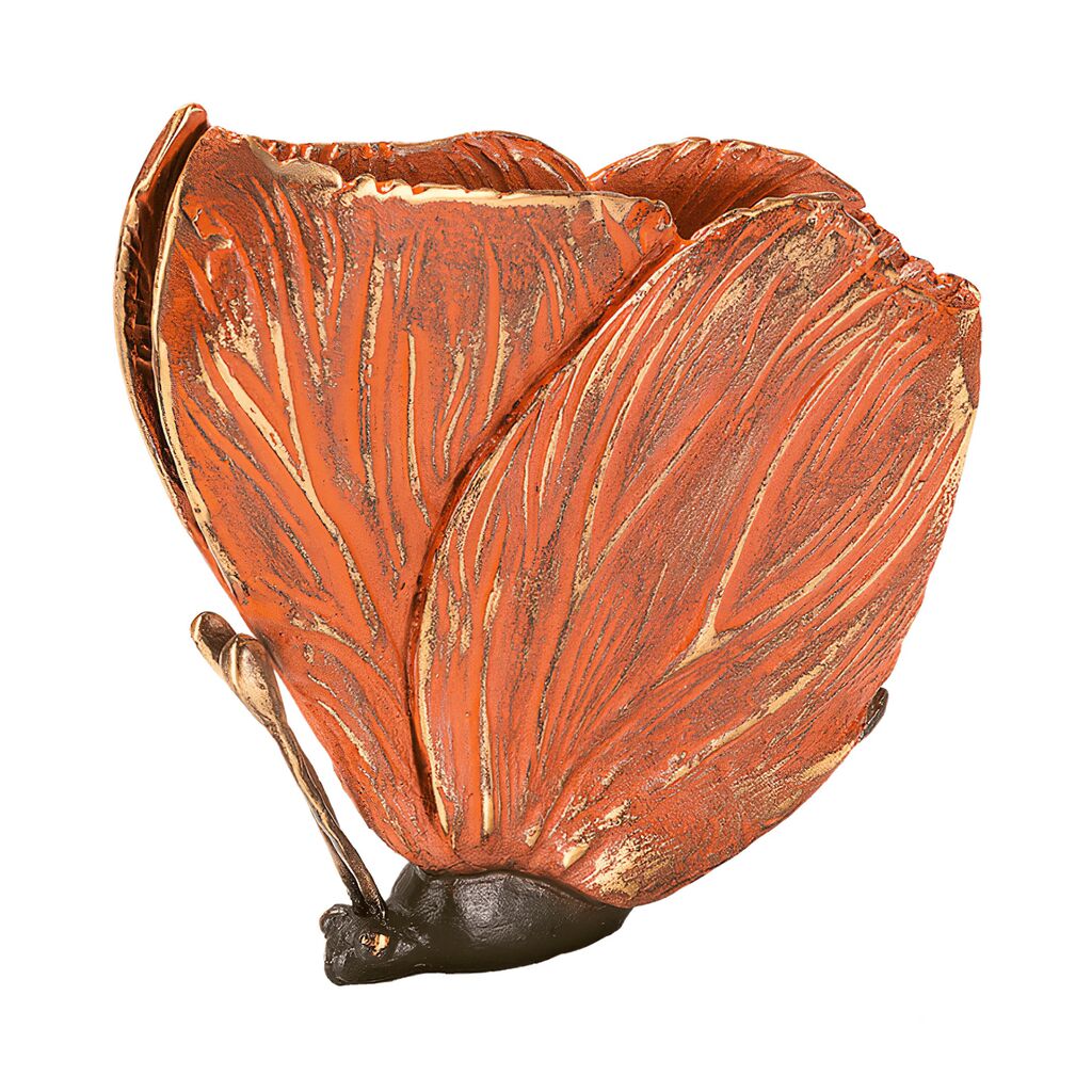  Wand Bronzefigur Schmetterling In Orange - Schmetterling