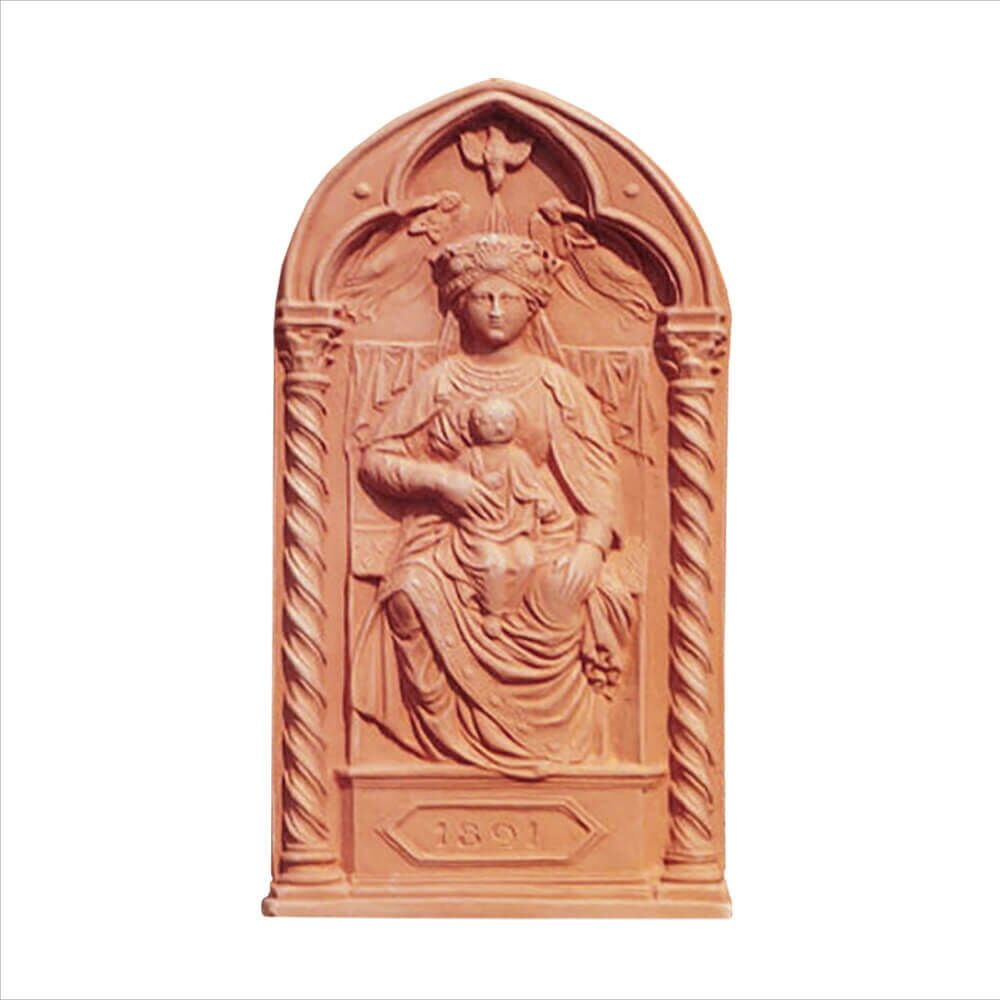  Wandrelief Madonna Mit Kind Aus Terracotta - Santo