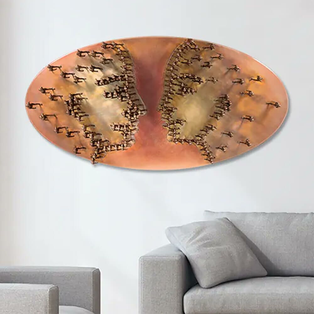  Wandrelief Menschenmenge - Bronzeskulptur Limitiert - Gendered Dialogue
