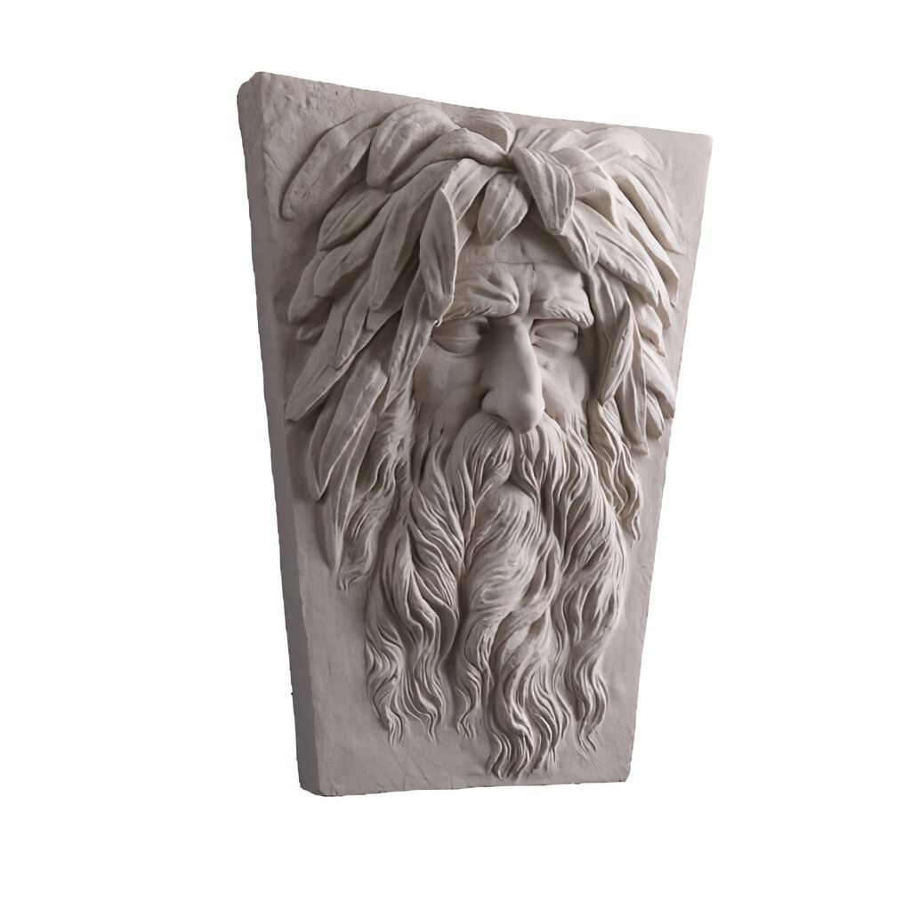  Wandrelief Wassergott Historisch Steinguss - River God