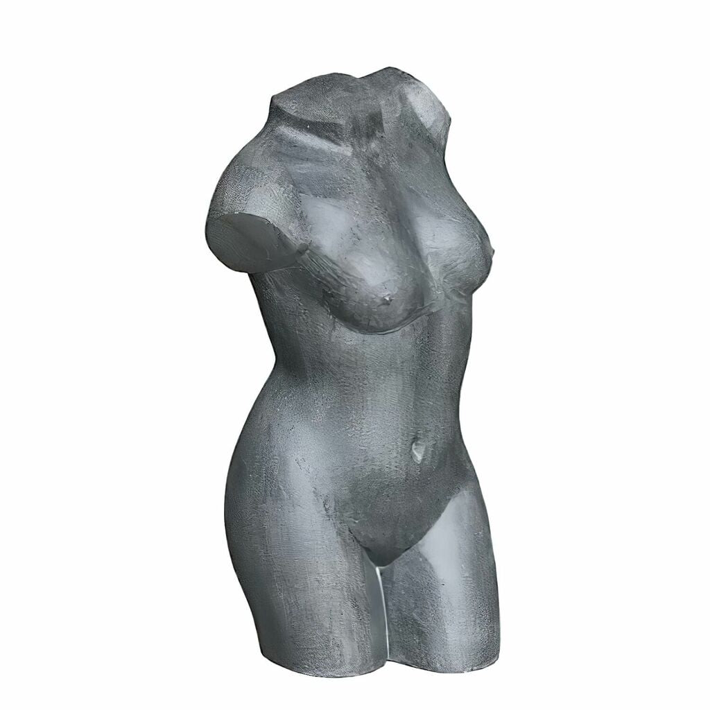  Weiblicher Torso Aus Polystone In Zement Optik Antik - Asterta