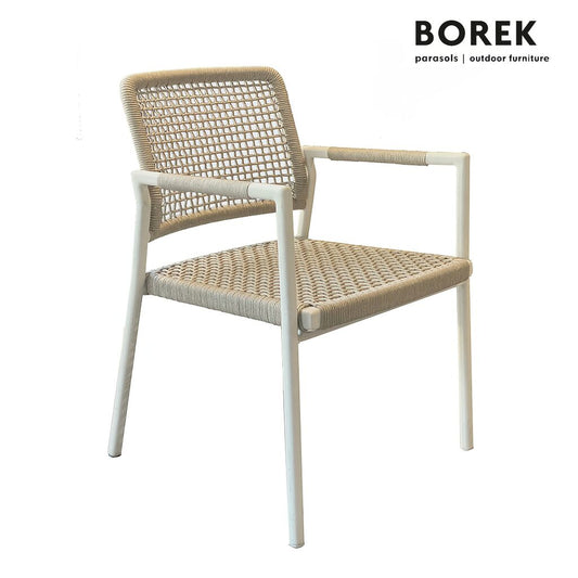  Weißer Aluminium Gartenstuhl Mit Geflecht Aus Ardenza - Borek - Espinho Stuhl