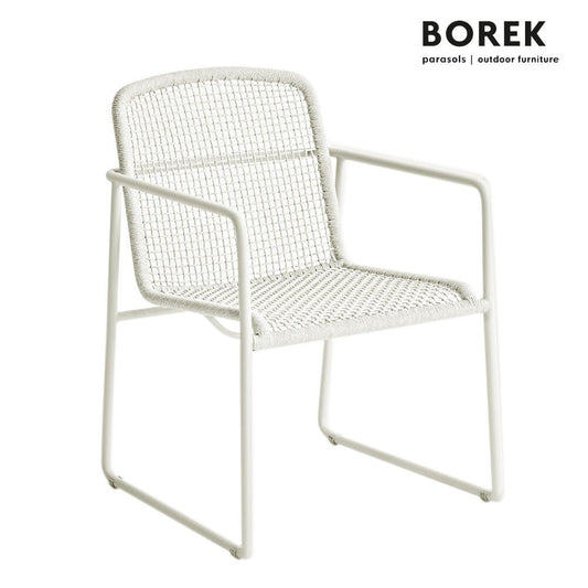  Weißer Gartenstuhl Aus Aluminium Mit Armlehnen Von Borek - Mira Stuhl