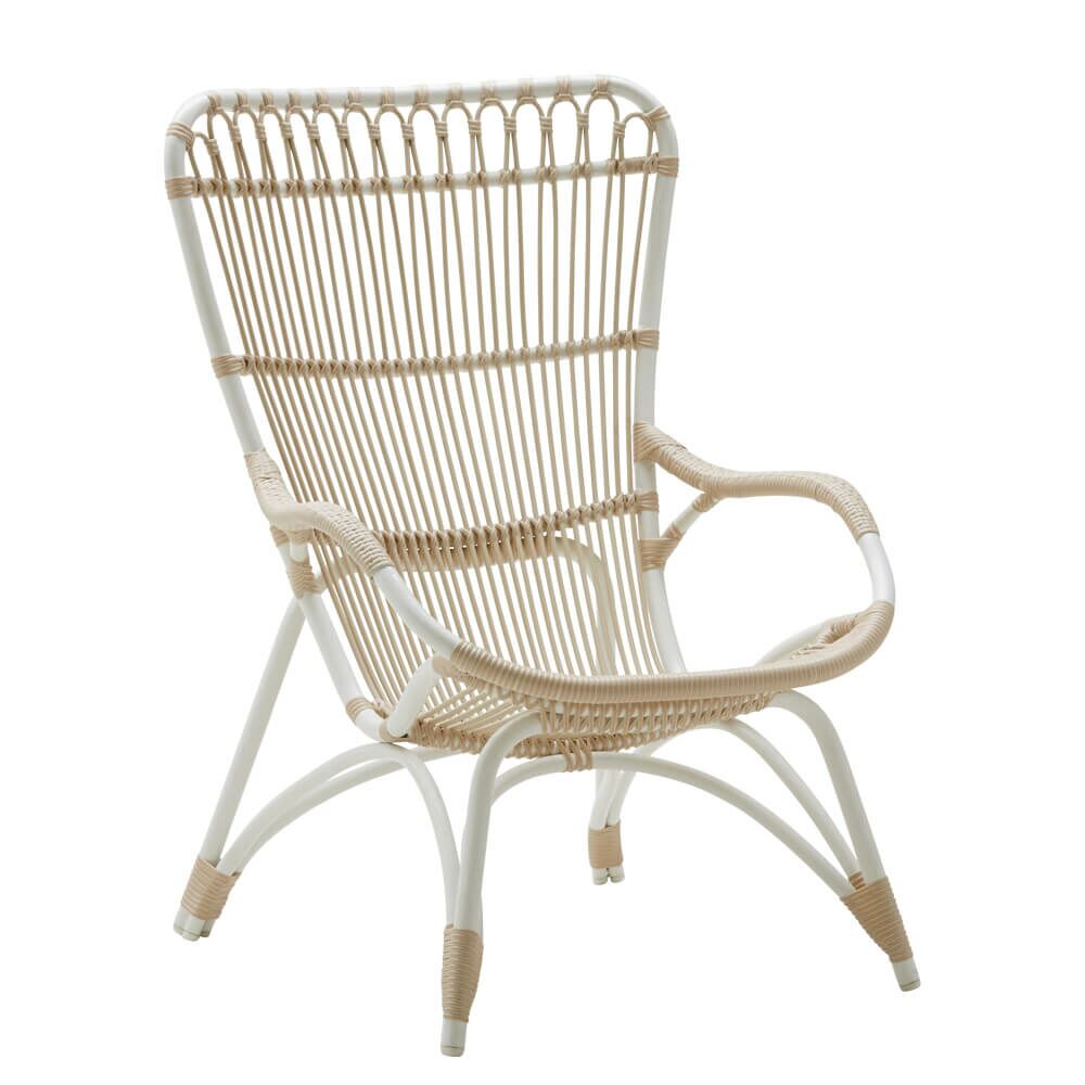  Weißer Relax-Sessel Für Den Garten Mit Hoher Rückenlehne - Gartensessel Elina