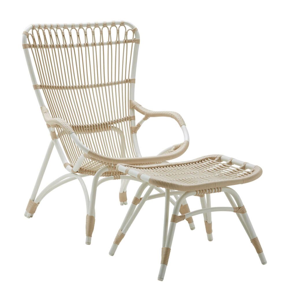  Weißer Relax-Sessel Für Den Garten Mit Hoher Rückenlehne - Gartensessel Elina