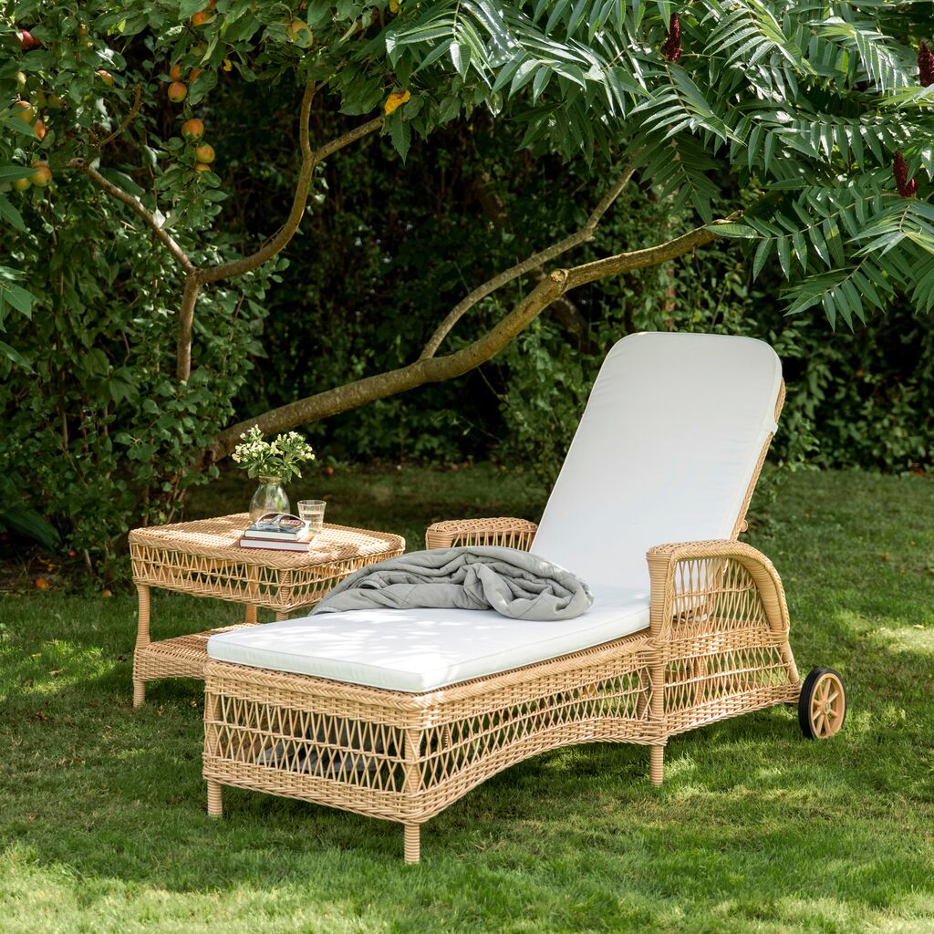  Wetterbeständige Geflecht Sonnenliege Mit Rollen Aus Alu Und Polyrattan - Sonnenliege Iben