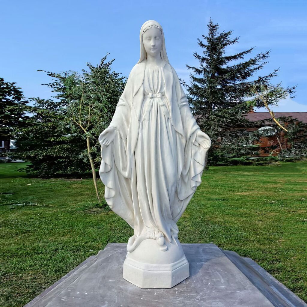  Wetterbeständige Marienfigur Mit Geschlossenen Augen Aus Steinguss - Maria Gentila