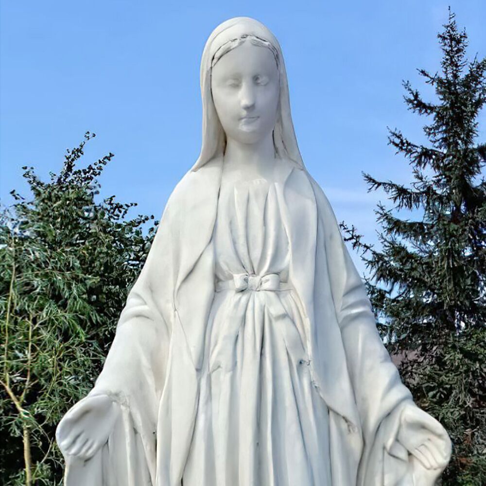  Wetterbeständige Marienfigur Mit Geschlossenen Augen Aus Steinguss - Maria Gentila