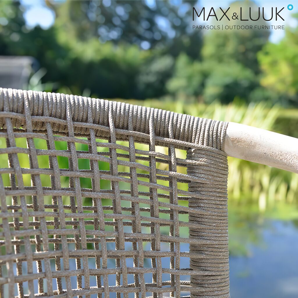  Wetterbeständiger Loungesessel Aus Teak Holz Mit Geflecht Von Max & Luuk - Kevin Loungesessel