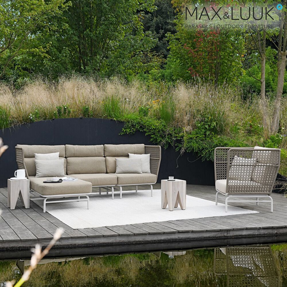  Wetterbeständiger Retro Gartenstuhl Mit Armlehnen Und Polstern - Max & Luuk - Jane Gartensessel