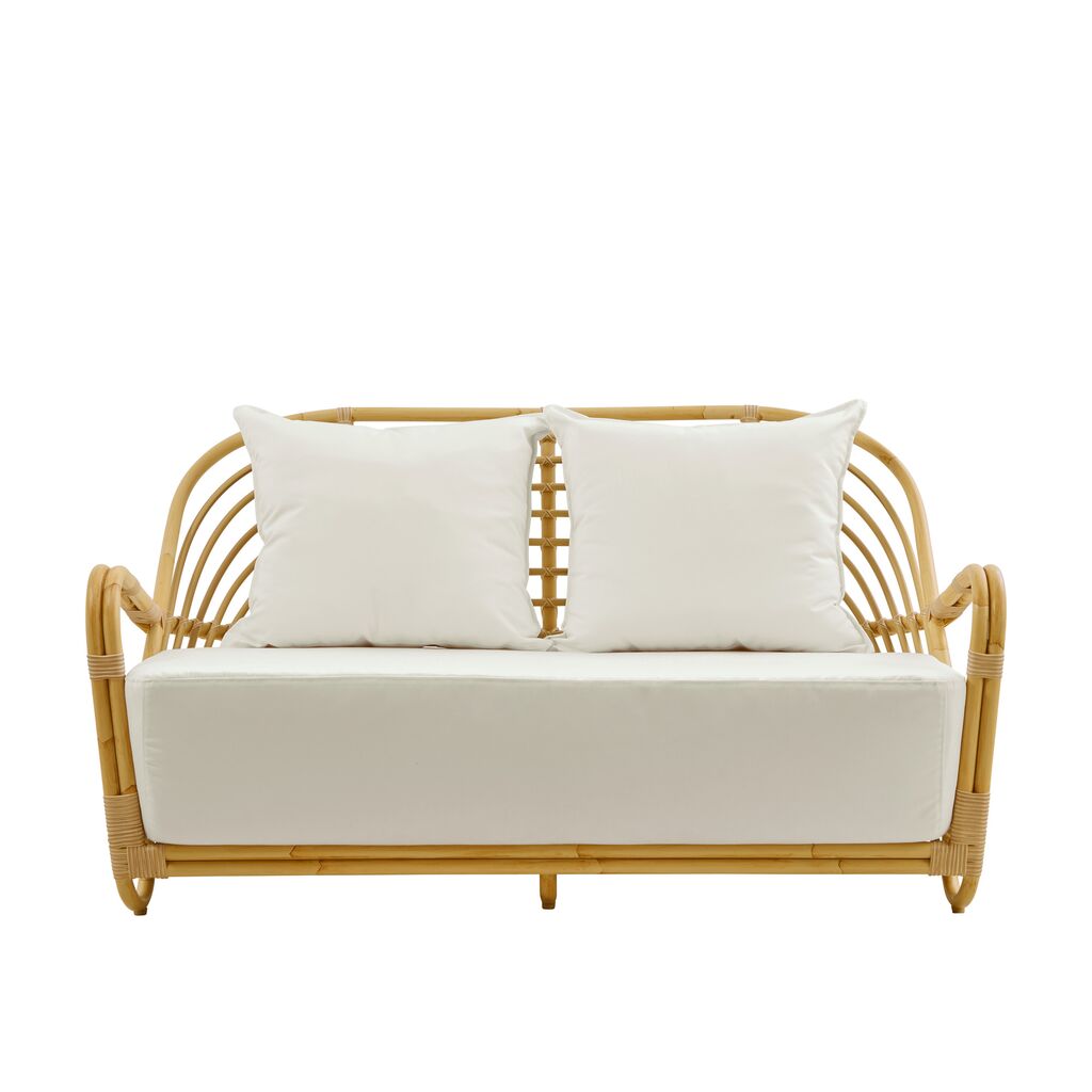  Wetterbeständiges 2-Sitzer Outdoorsofa Mit Weißen Kissen - Gartensofa Celeste