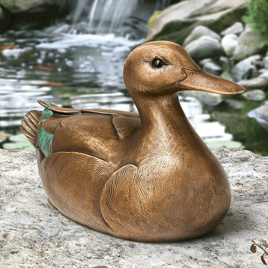  Wetterfeste Entenskulptur Aus Bronze - Farbig - Entenmutter