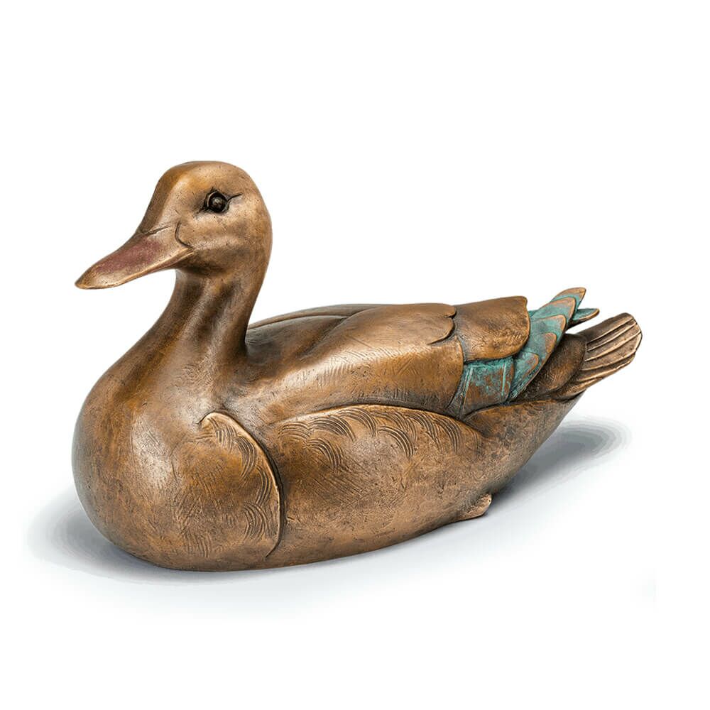  Wetterfeste Entenskulptur Aus Bronze - Farbig - Entenmutter