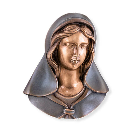  Wetterfeste Maria Bronzebüste Als Wandrelief - Madonna Hosea