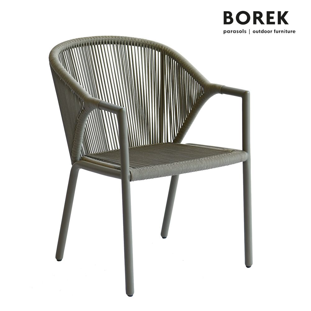  Wetterfester Borek Gartenstuhl In Grau Aus Aluminium - Madeira Stuhl