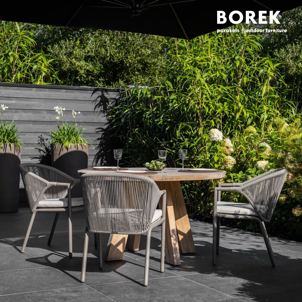  Wetterfester Borek Gartenstuhl In Grau Aus Aluminium - Madeira Stuhl