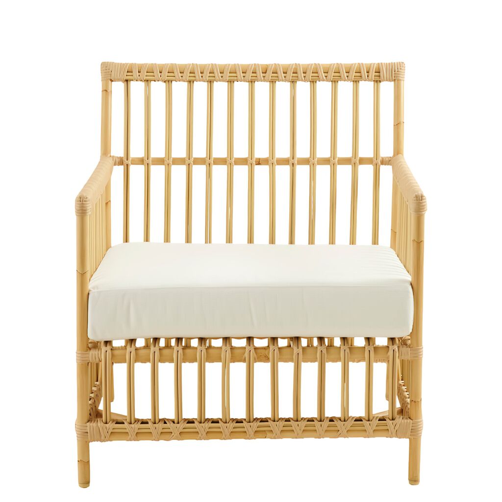  Wetterfester Lounge Stuhl In Natürlichen Braun Mit Kissen - Loungechair Caya
