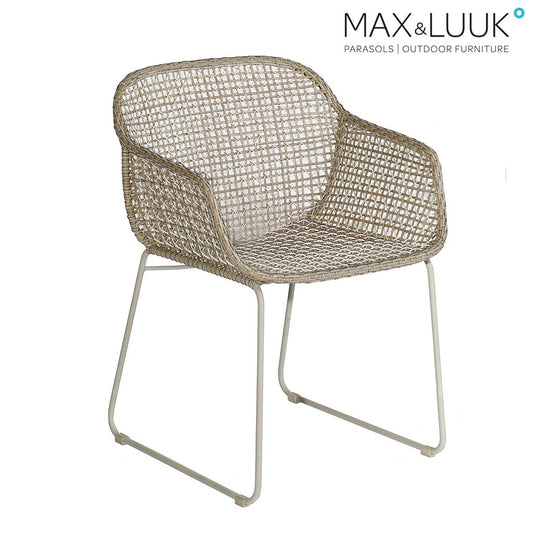  Wetterfester Outdoor Geflechtsessel In Beige Von Max & Luuk - Mary Gartenstuhl
